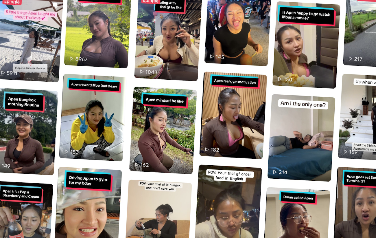 TikTok Apen Pai video composition showing all the videos as a fluid grid